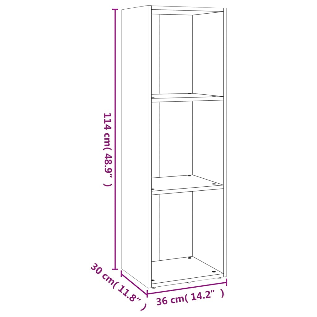 vidaXL Estante/Móvel de TV 36x30x114 cm derivados madeira cinza sonoma