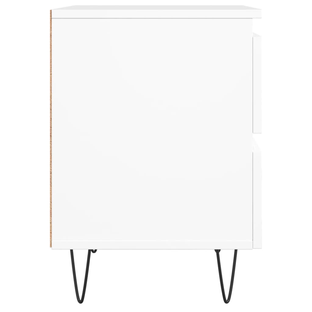 vidaXL Mesa de cabeceira 40x35x50 cm derivados de madeira branco