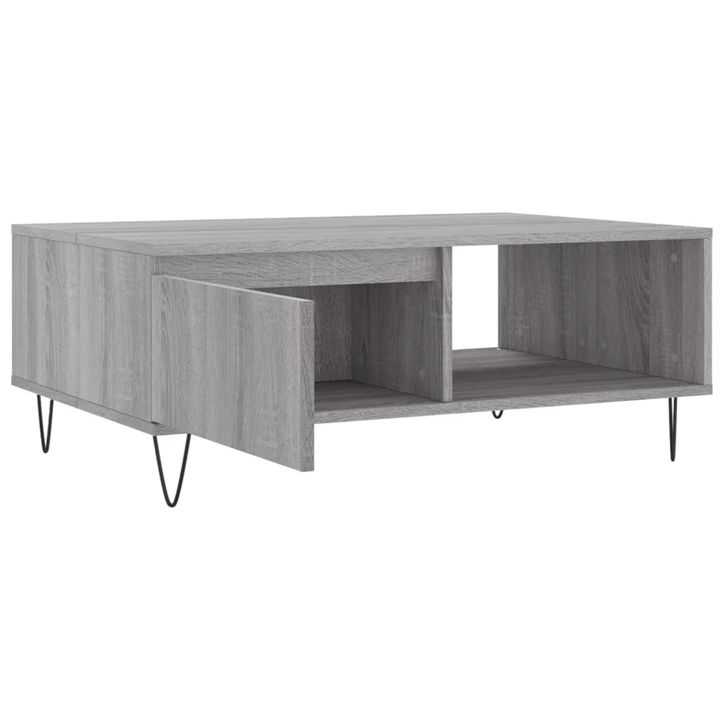 vidaXL Mesa de centro 90x60x35 cm derivados de madeira cinzento sonoma