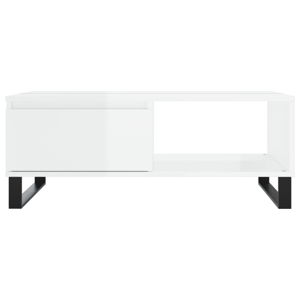 vidaXL Mesa de centro 90x60x35cm derivados de madeira branco brilhante