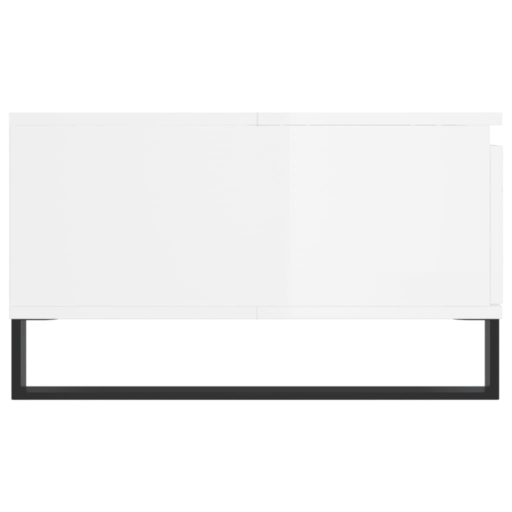 vidaXL Mesa de centro 90x60x35cm derivados de madeira branco brilhante