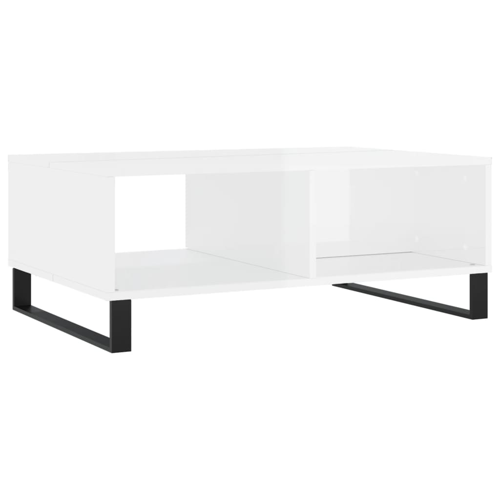 vidaXL Mesa de centro 90x60x35cm derivados de madeira branco brilhante