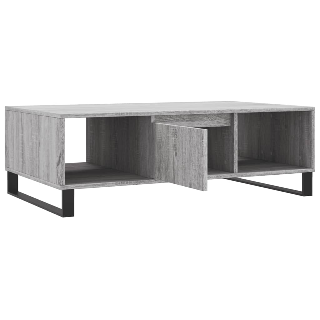 vidaXL Mesa de centro 104x60x35 cm derivados madeira cinzento sonoma