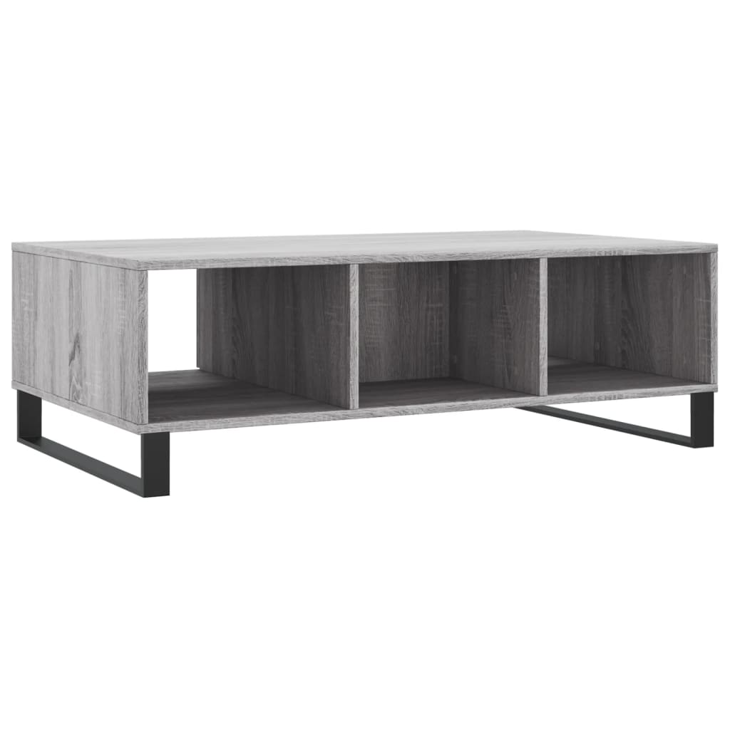 vidaXL Mesa de centro 104x60x35 cm derivados madeira cinzento sonoma