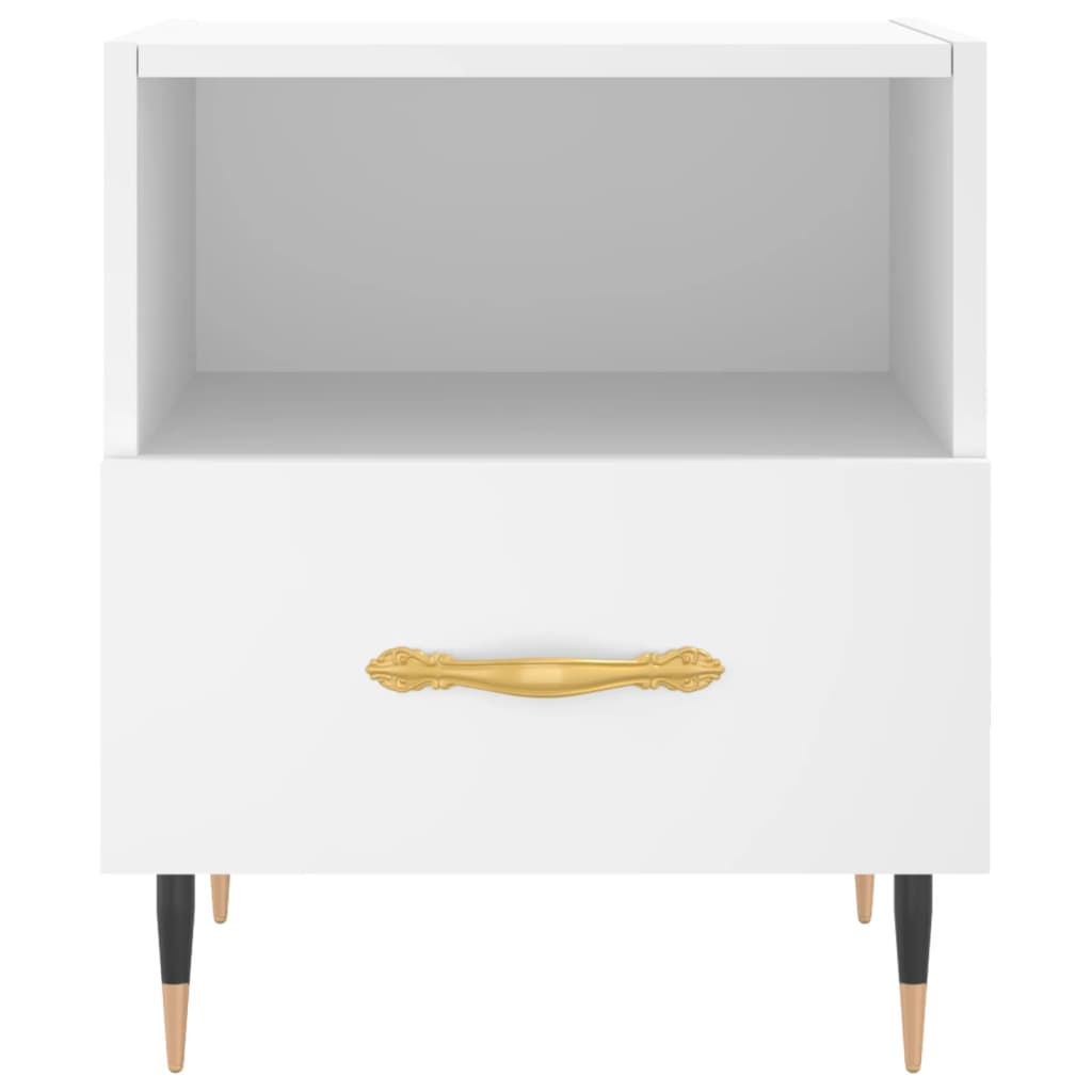 vidaXL Mesa de cabeceira 40x35x47,5 cm derivados de madeira branco