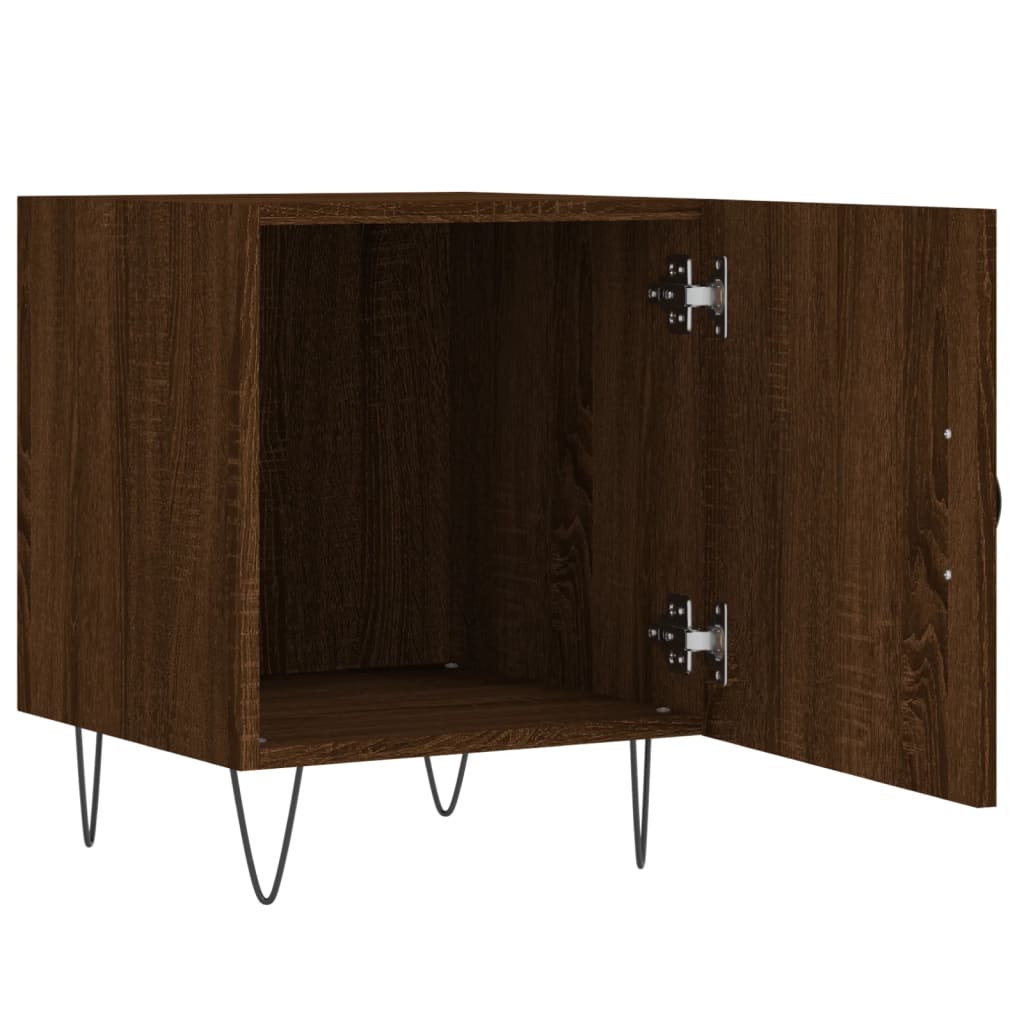 vidaXL Mesa cabeceira 2pcs 40x40x50cm deriv. madeira carvalho castanho