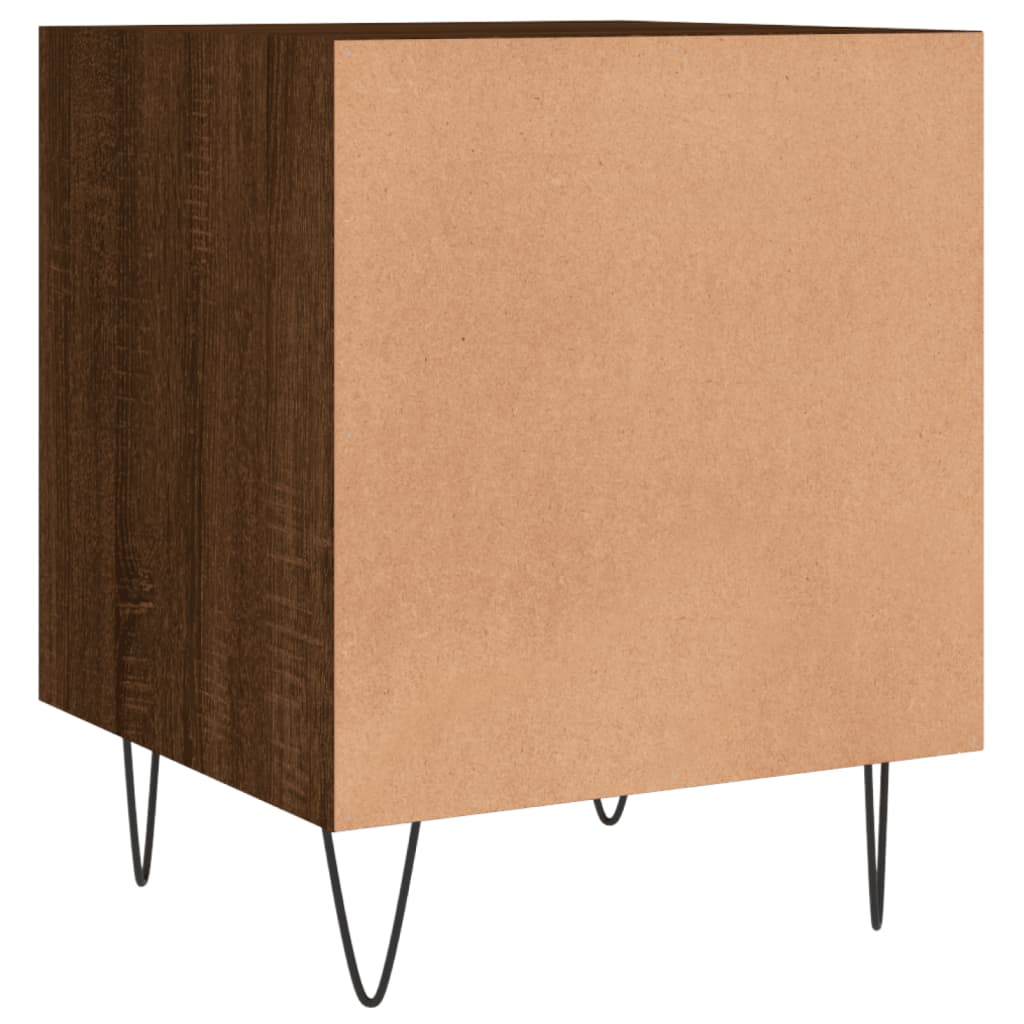 vidaXL Mesa cabeceira 2pcs 40x40x50cm deriv. madeira carvalho castanho