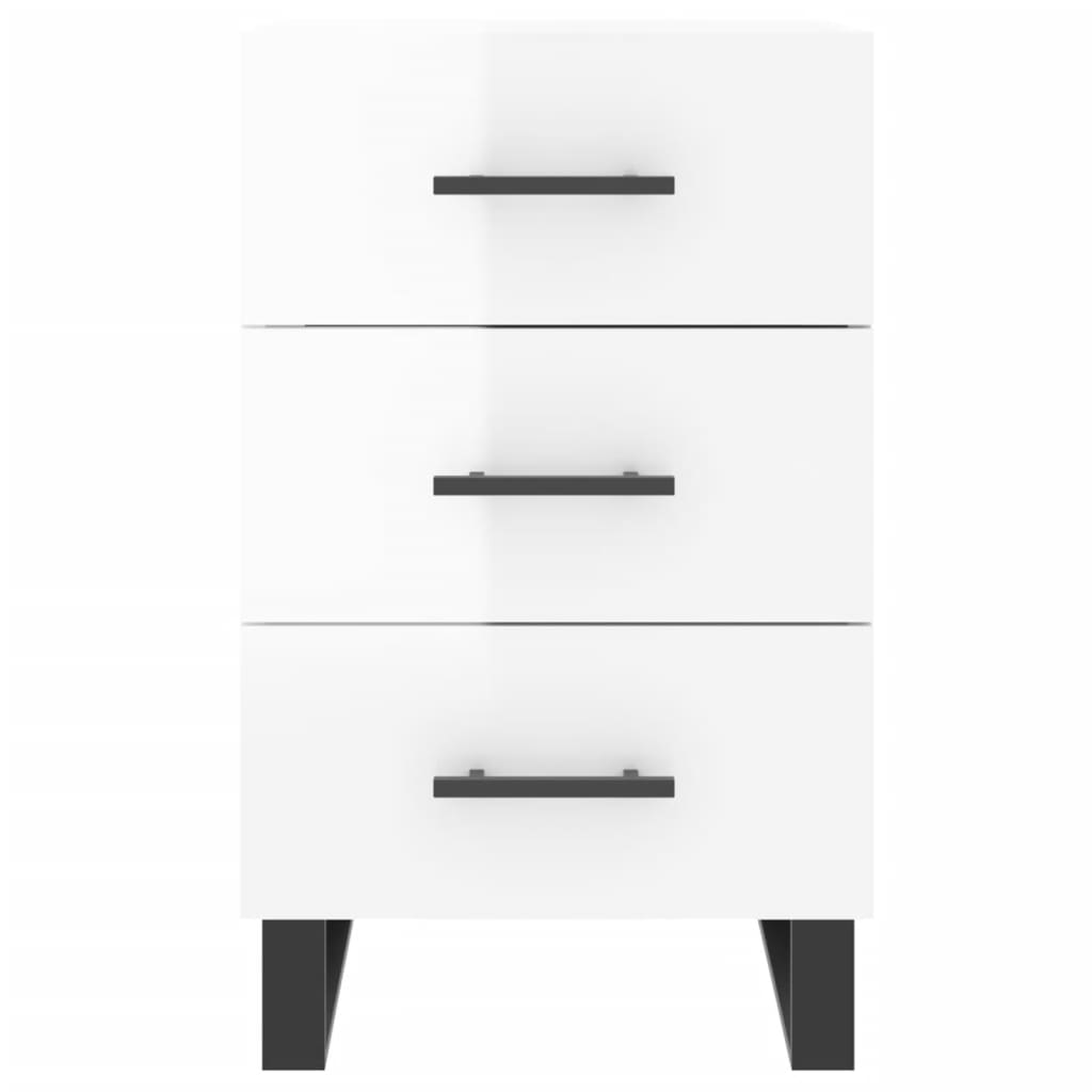 vidaXL Mesa de cabeceira 40x40x66cm derivados madeira branco brilhante