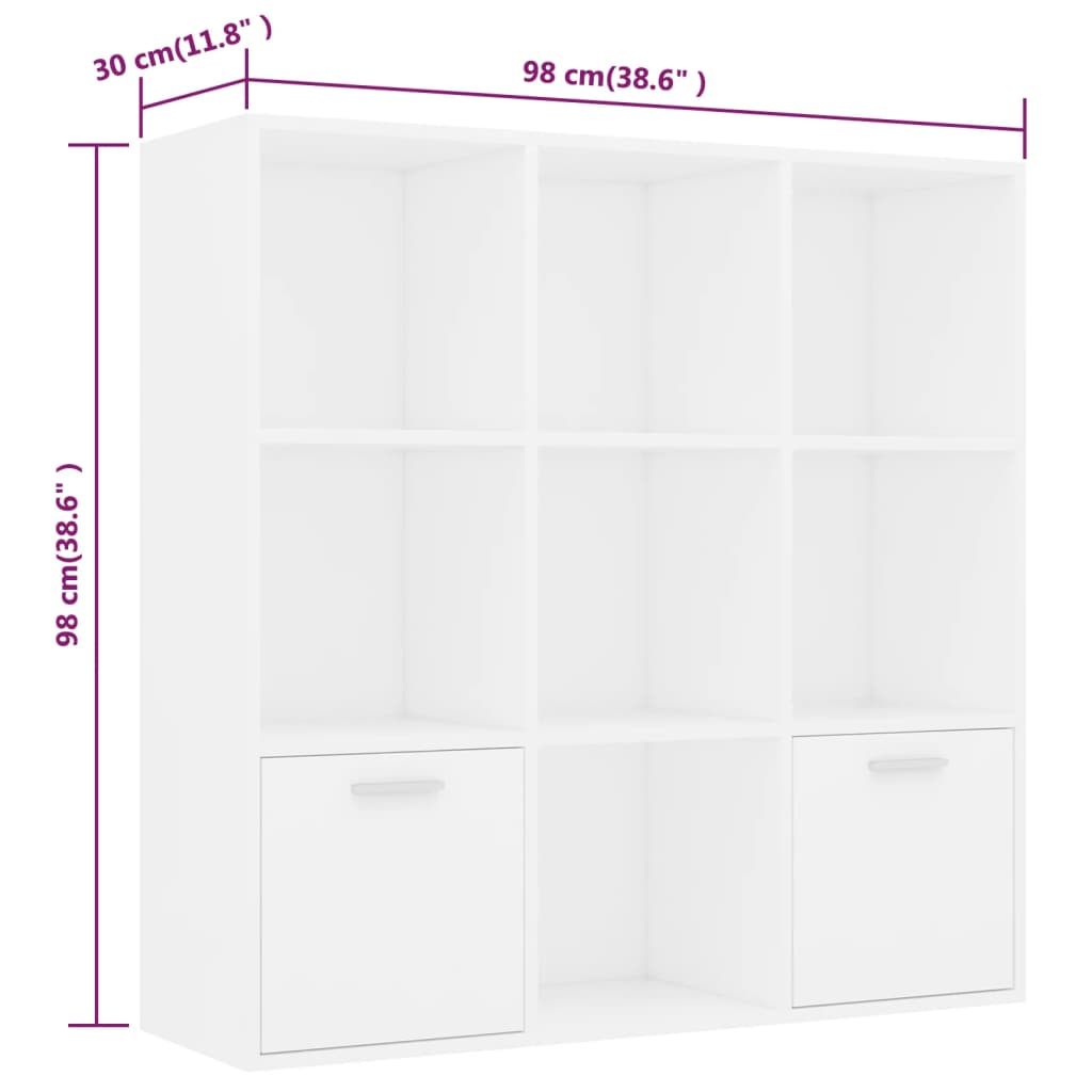 vidaXL Estante 98x30x98 cm derivados de madeira branco