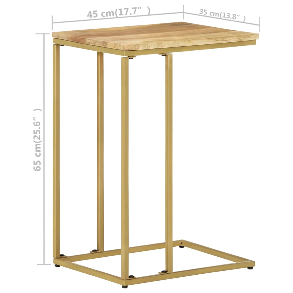 vidaXL Mesa de apoio 35x45x65 cm madeira de mangueira maciça