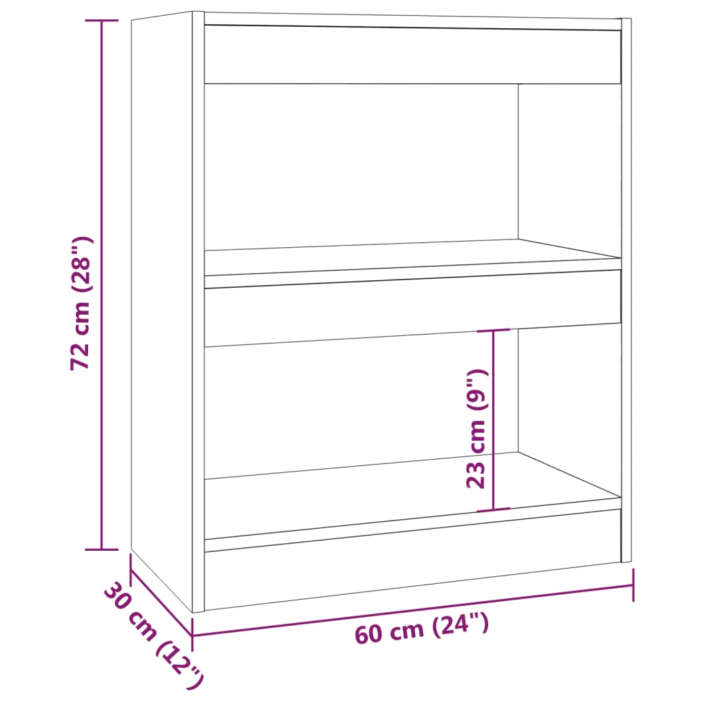 vidaXL Estante/divisória 60x30x72 cm cor carvalho castanho