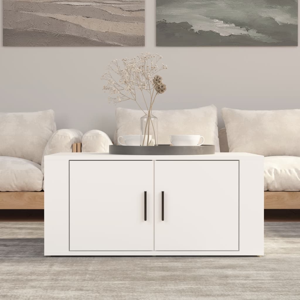 vidaXL Mesa de centro 80x50x36 cm derivados de madeira branco