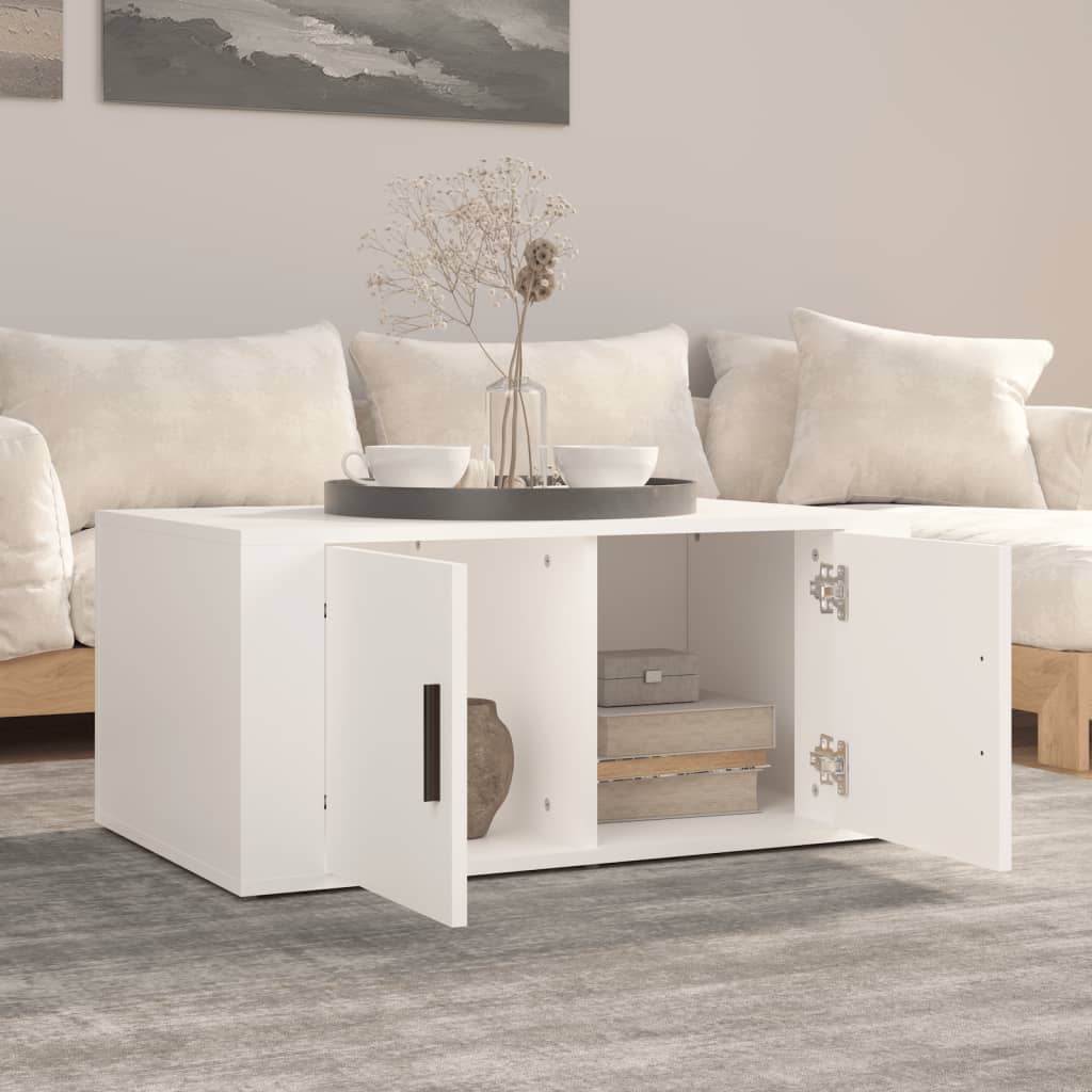 vidaXL Mesa de centro 80x50x36 cm derivados de madeira branco