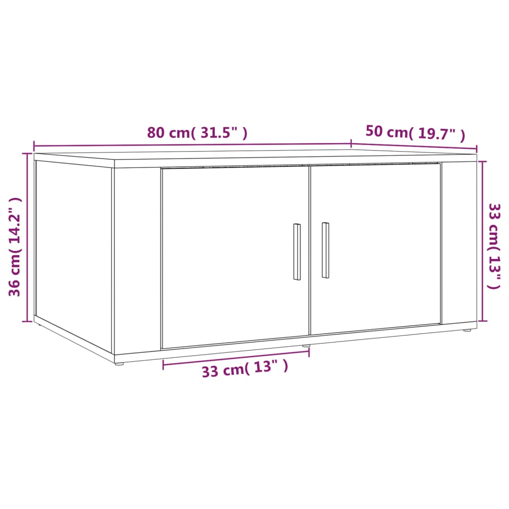 vidaXL Mesa de centro 80x50x36 cm derivados de madeira branco