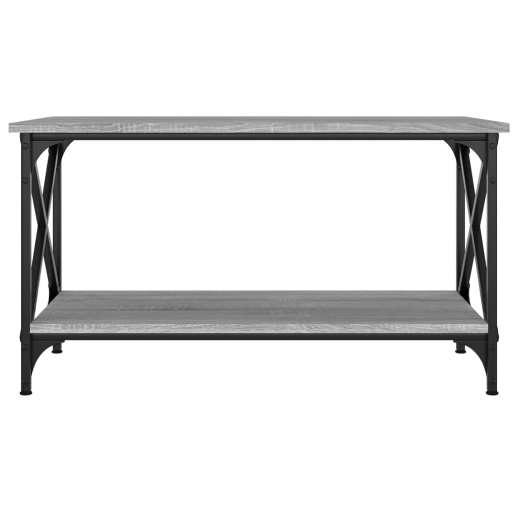 vidaXL Mesa de centro 80x45x45cm derivados madeira/ferro cinza sonoma