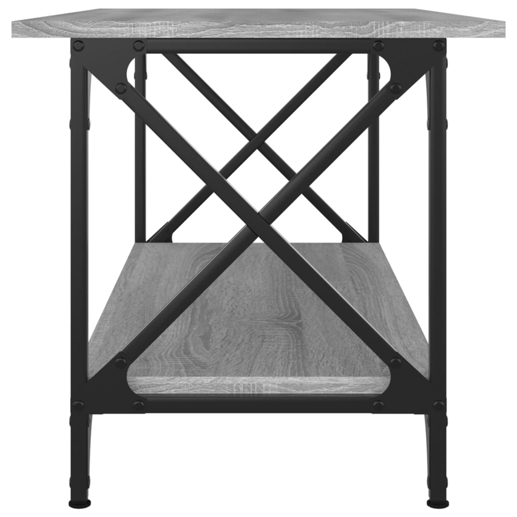 vidaXL Mesa de centro 80x45x45cm derivados madeira/ferro cinza sonoma