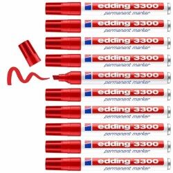 Edding|Rotulador permanente Edding 3300 Vermelho (10 Unidades)