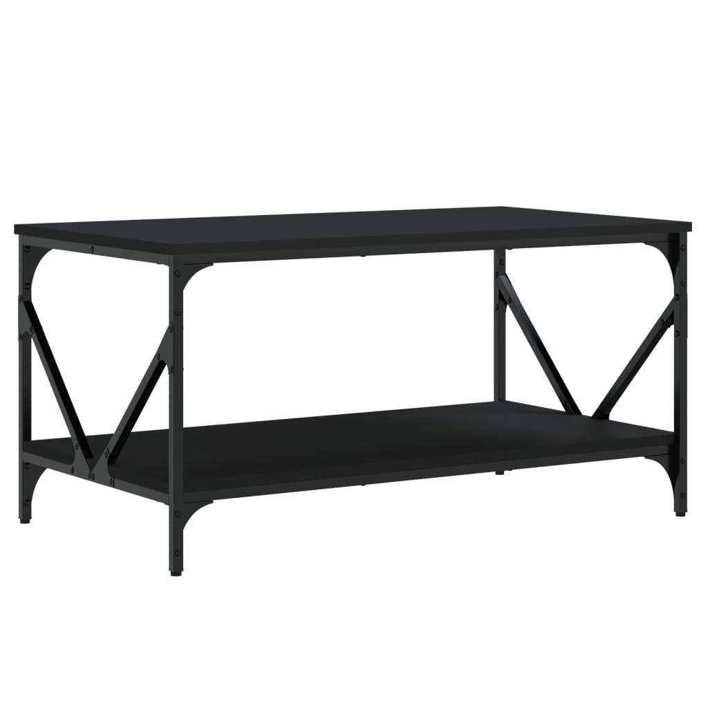 vidaXL Mesa de centro 90x50x45 cm derivados madeira preto