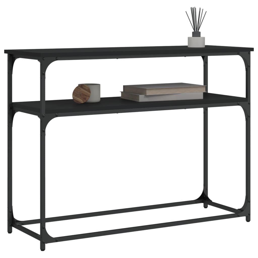 vidaXL Mesa consola 100x35,5x75 cm derivados de madeira preto