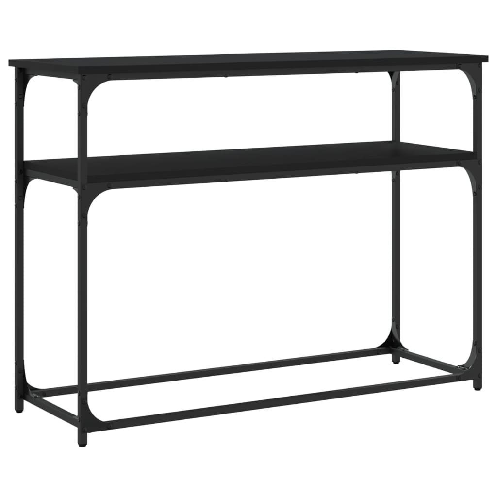 vidaXL Mesa consola 100x35,5x75 cm derivados de madeira preto