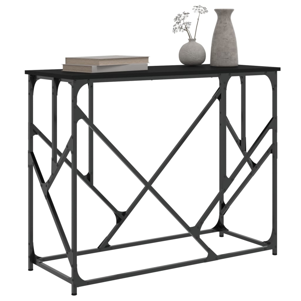 vidaXL Mesa consola 100x40x80 cm derivados de madeira preto