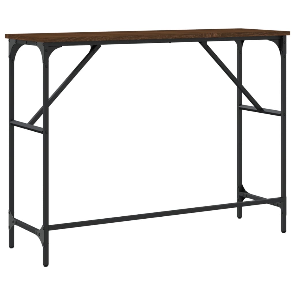 vidaXL Mesa consola 100x32x75 cm derivados madeira carvalho castanho