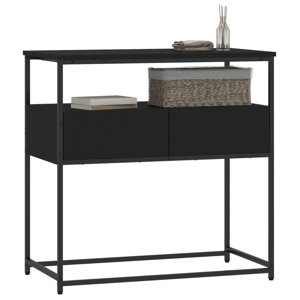 vidaXL Mesa consola 75x40x75 cm derivados de madeira preto