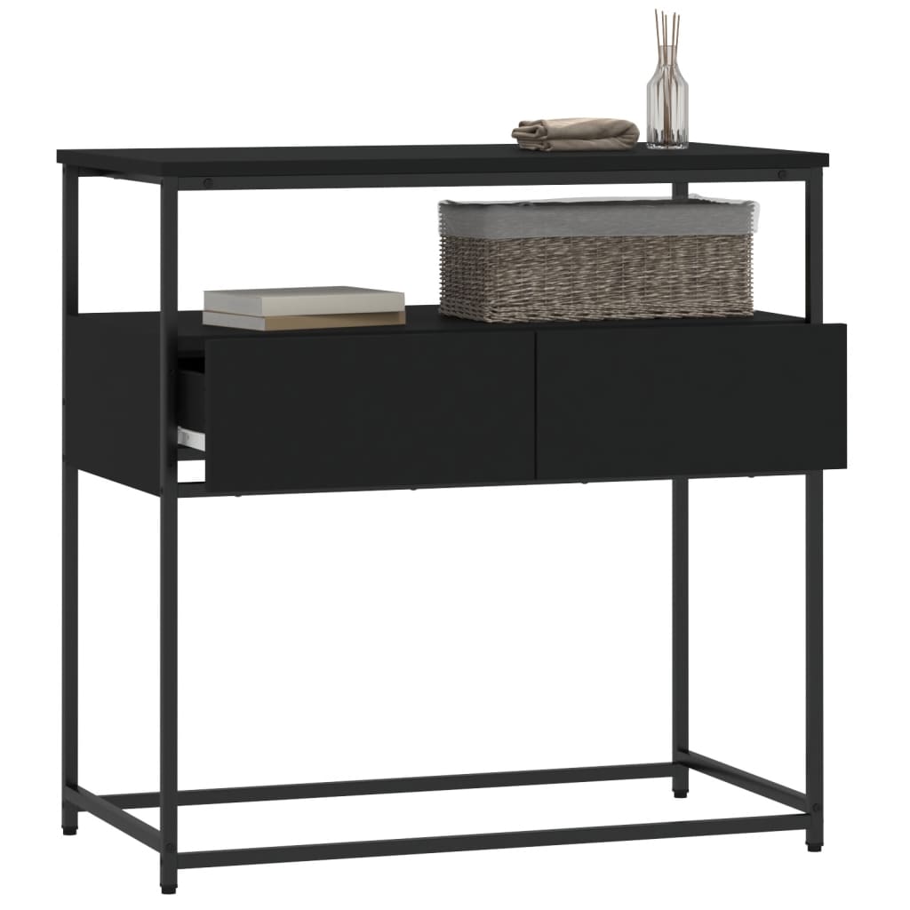 vidaXL Mesa consola 75x40x75 cm derivados de madeira preto