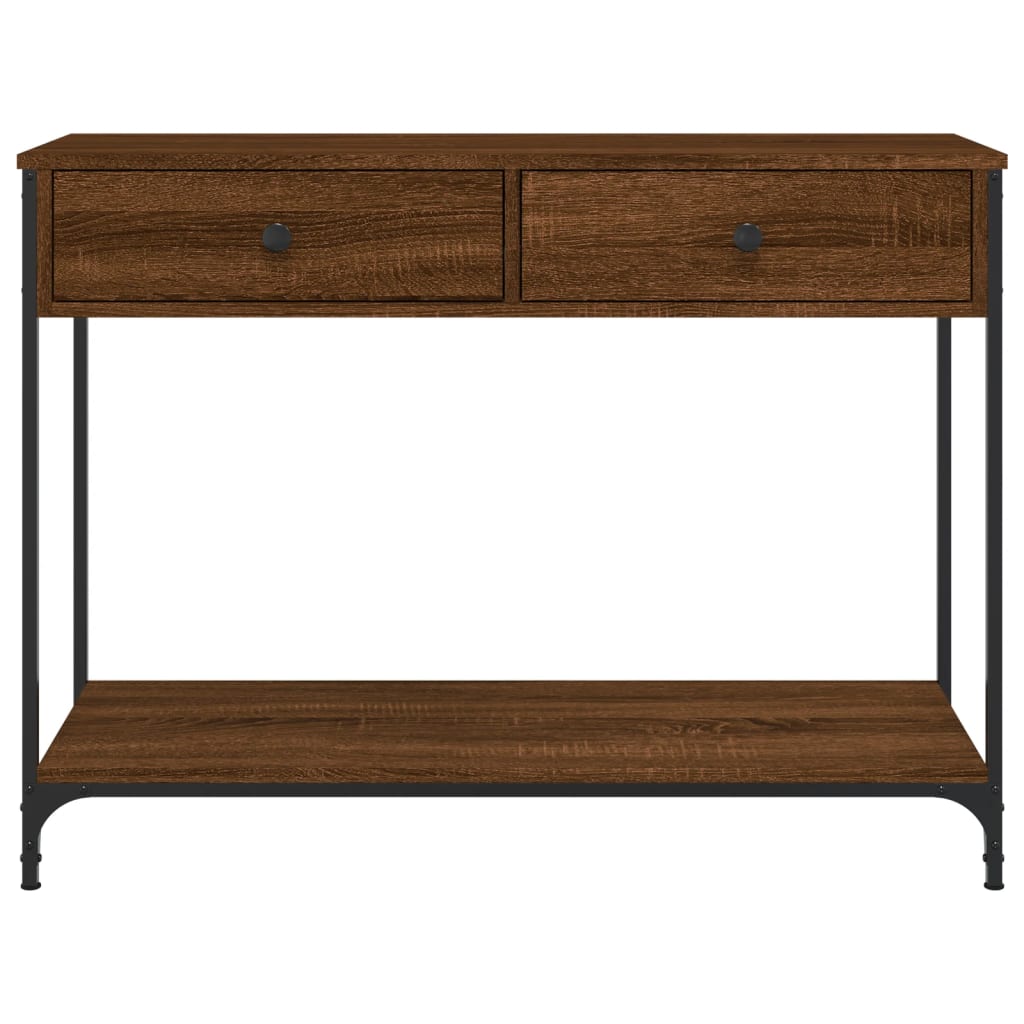 vidaXL Mesa consola 100x34,5x75 cm derivados madeira carvalho castanho