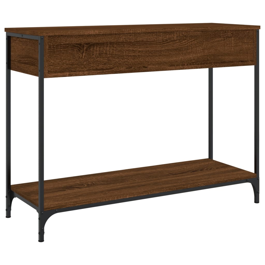 vidaXL Mesa consola 100x34,5x75 cm derivados madeira carvalho castanho