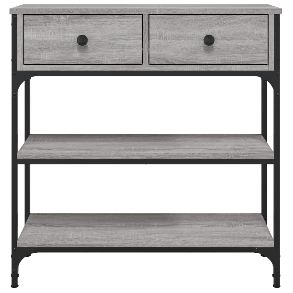 vidaXL Mesa consola 72,5x25x75 cm derivados de madeira cinzento sonoma