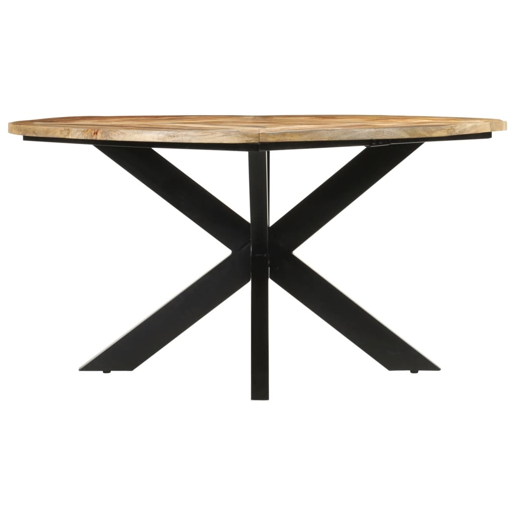 vidaXL Mesa de jantar Ø150x76 cm madeira de mangueira maciça áspera