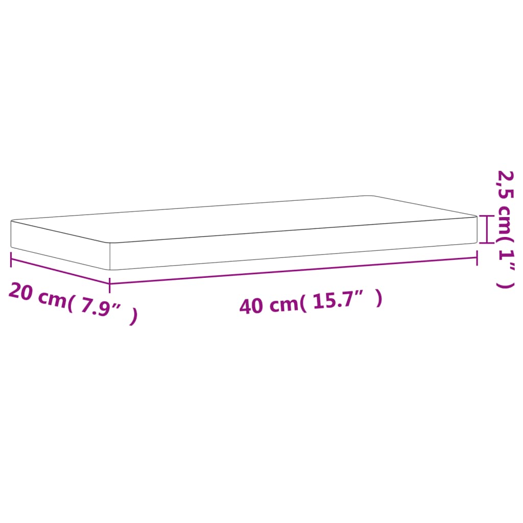 vidaXL Prateleira de parede 40x20x2,5 cm madeira de faia maciça