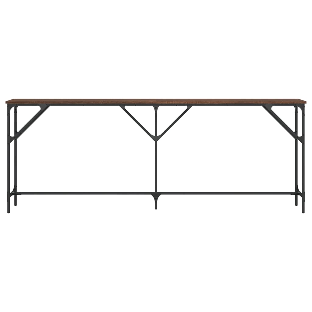 vidaXL Mesa consola 200x29x75 cm derivados madeira carvalho castanho