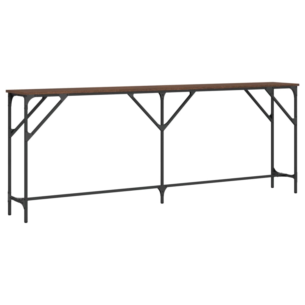 vidaXL Mesa consola 200x29x75 cm derivados madeira carvalho castanho