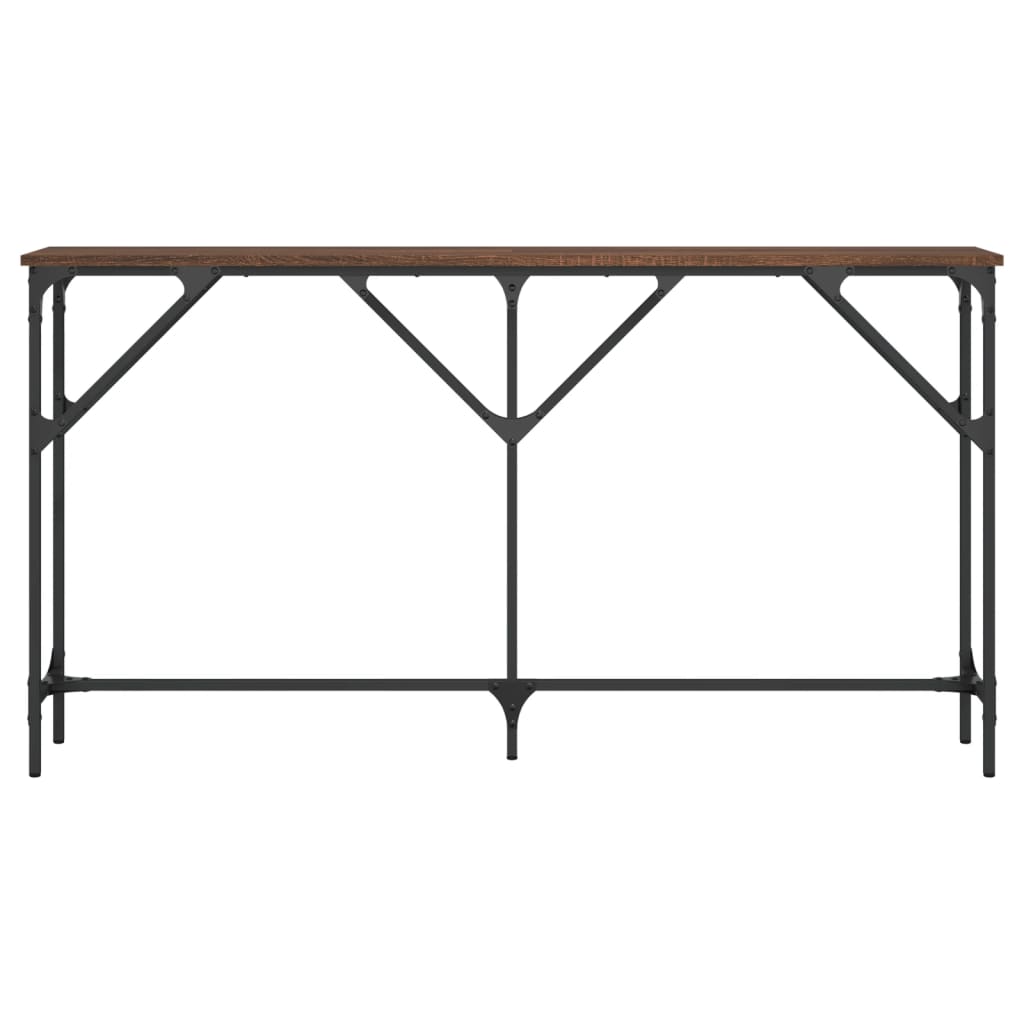 vidaXL Mesa consola 140x23x75 cm derivados madeira carvalho castanho