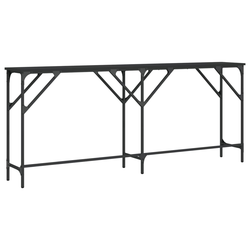 vidaXL Mesa consola 180x29x75 cm derivados de madeira preto