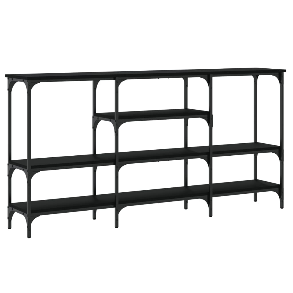 vidaXL Mesa consola 160x29x80 cm derivados de madeira preto