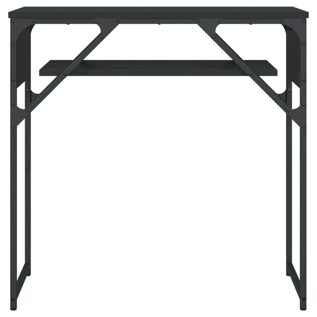 vidaXL Mesa consola c/ prateleira 75x30x75 cm derivados madeira preto