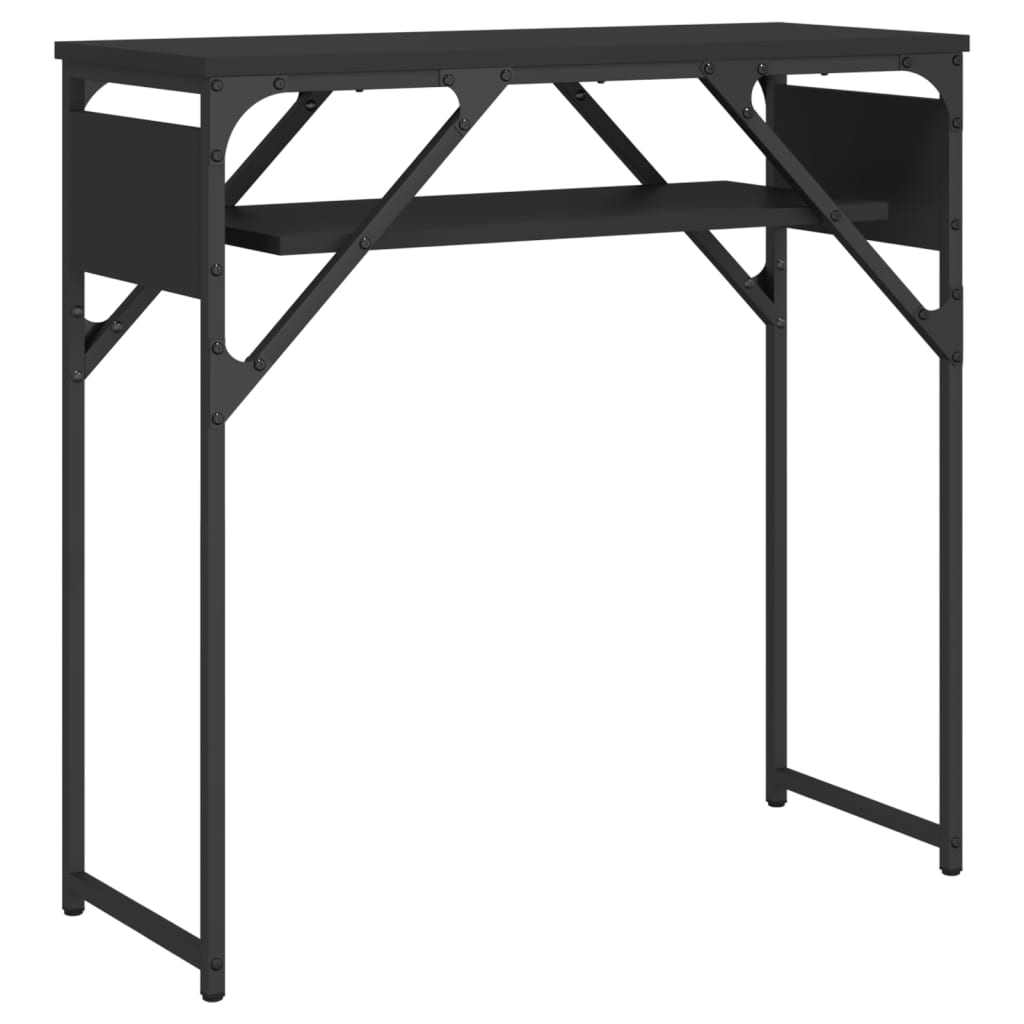 vidaXL Mesa consola c/ prateleira 75x30x75 cm derivados madeira preto