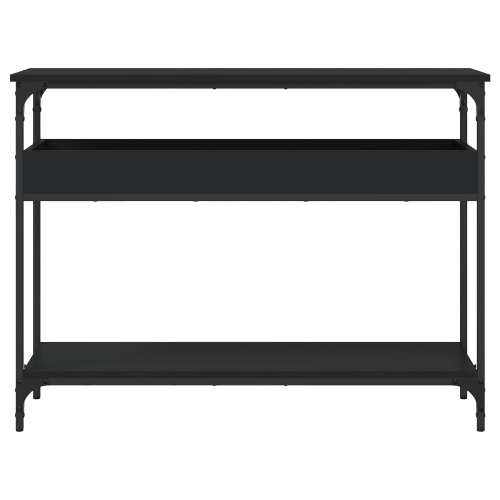 vidaXL Mesa consola c/ prateleira 100x29x75 cm derivados madeira preto