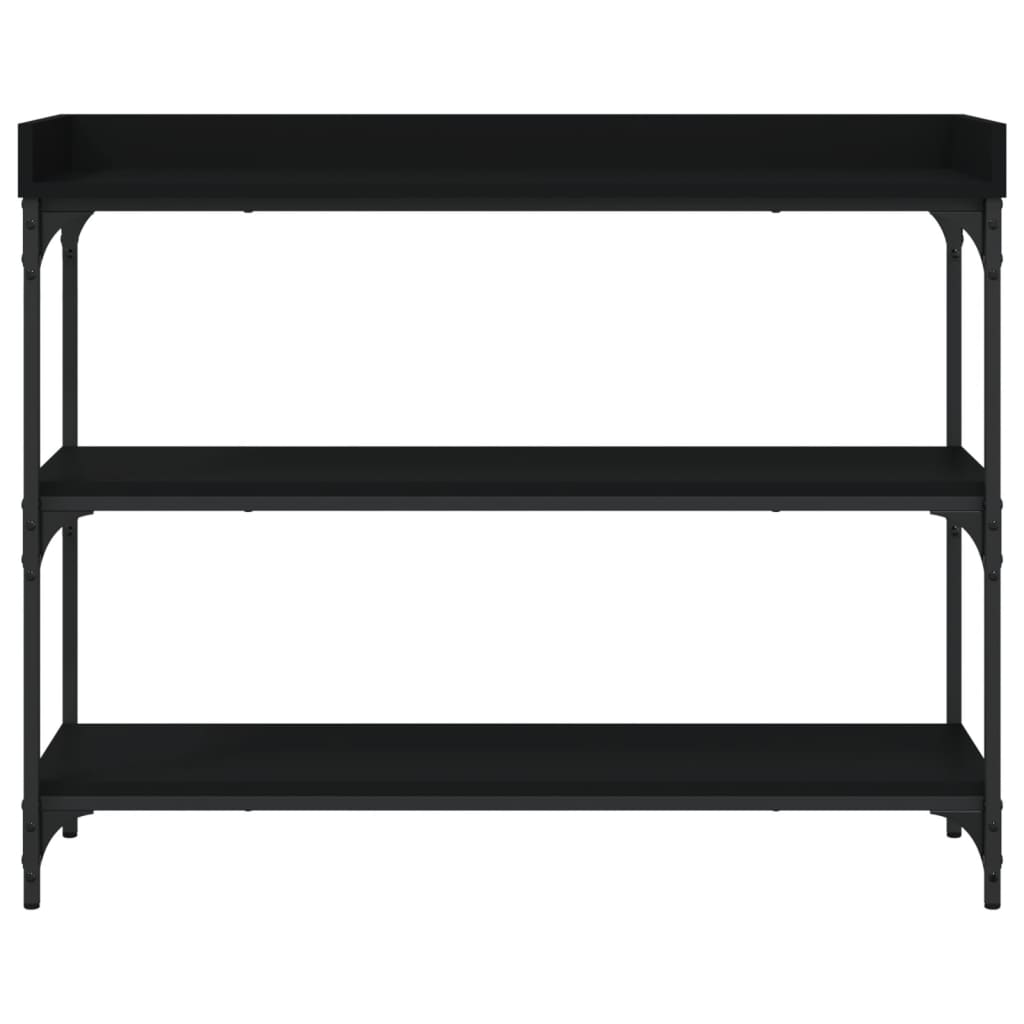 vidaXL Mesa consola c/ prateleiras 100x30x80 cm preto