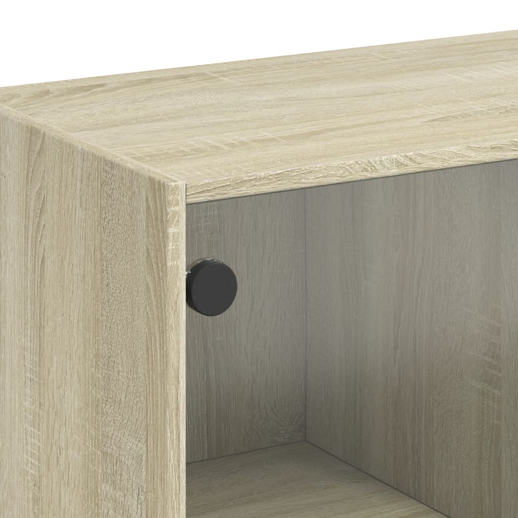 vidaXL Mesa de centro c/ portas de vidro 102x50x42 cm carvalho sonoma