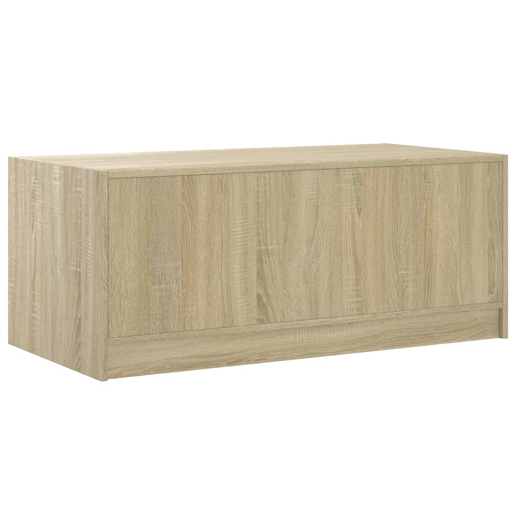 vidaXL Mesa de centro c/ portas de vidro 102x50x42 cm carvalho sonoma