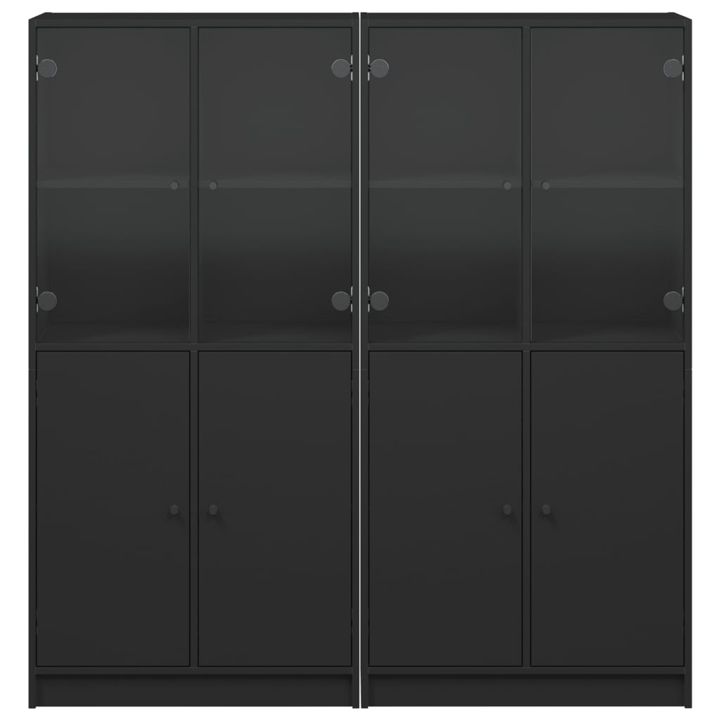 vidaXL Estante c/ portas 136x37x142 cm derivados de madeira preto