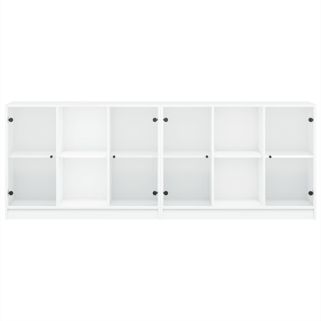 vidaXL Estante c/ portas 204x37x75 cm derivados de madeira branco