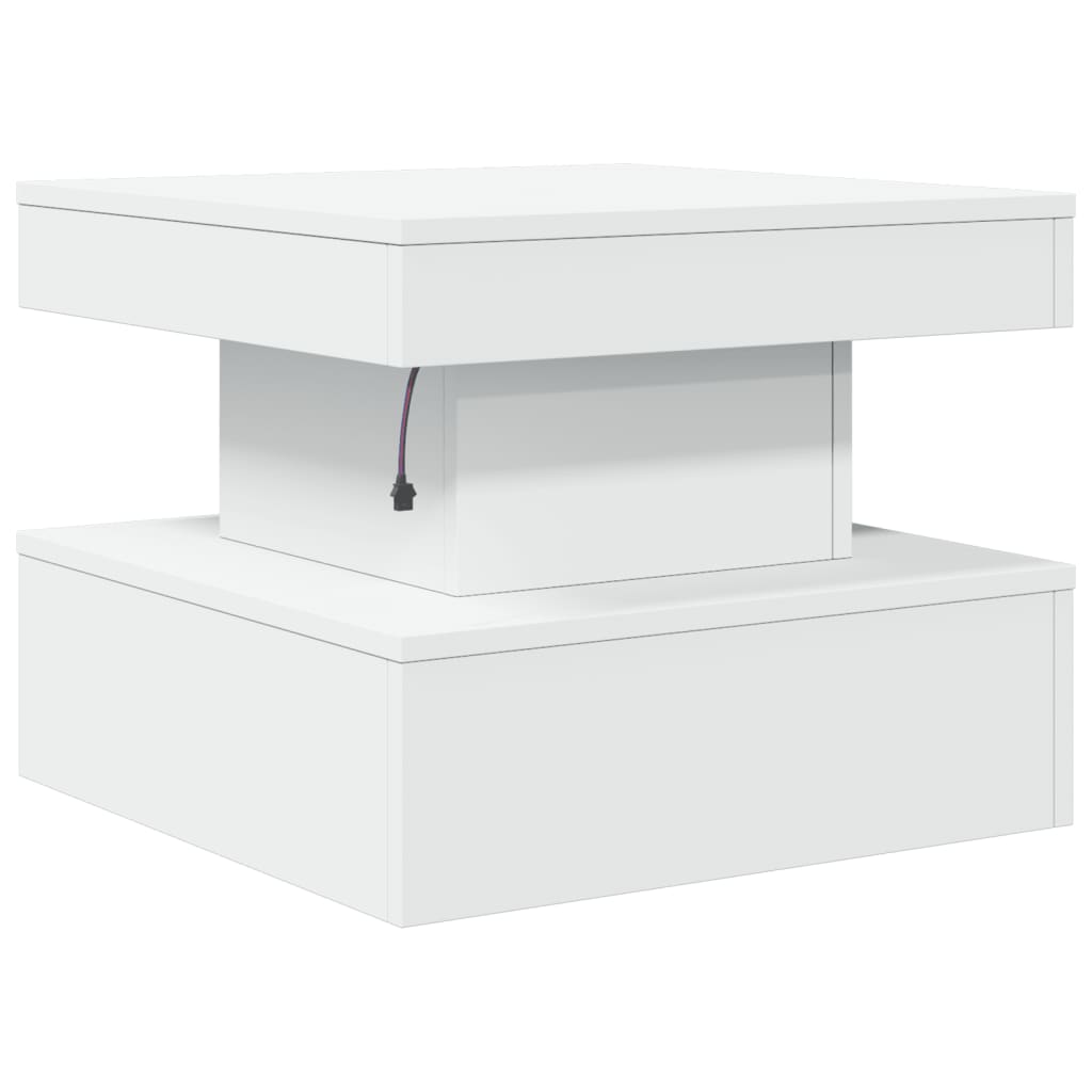 vidaXL Mesa de centro com luzes LED 50x50x40 cm branco