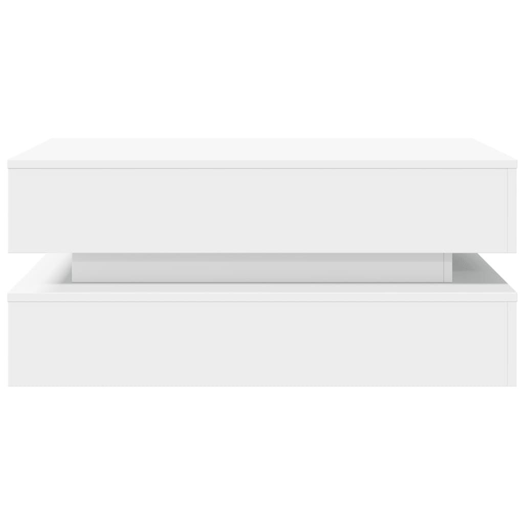 vidaXL Mesa de centro com luzes LED 90x50x40 cm branco