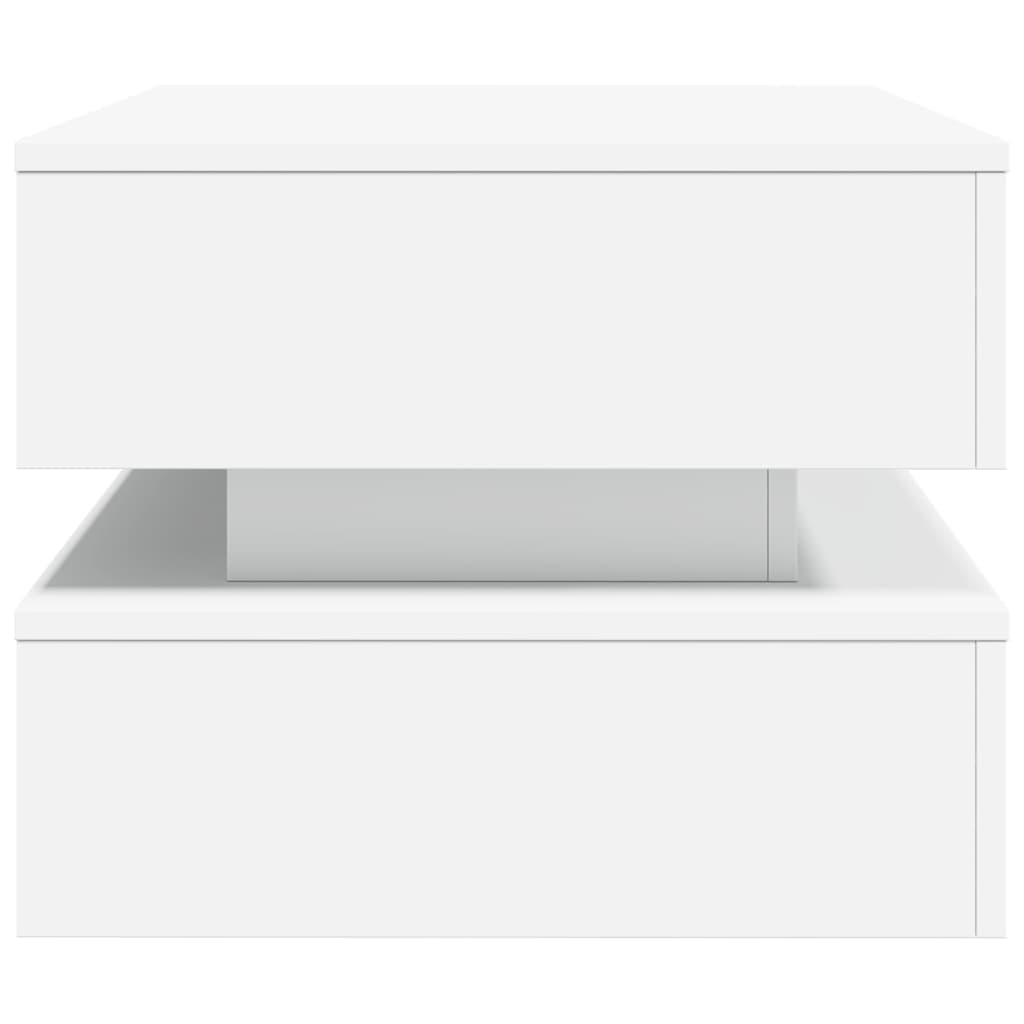 vidaXL Mesa de centro com luzes LED 90x50x40 cm branco