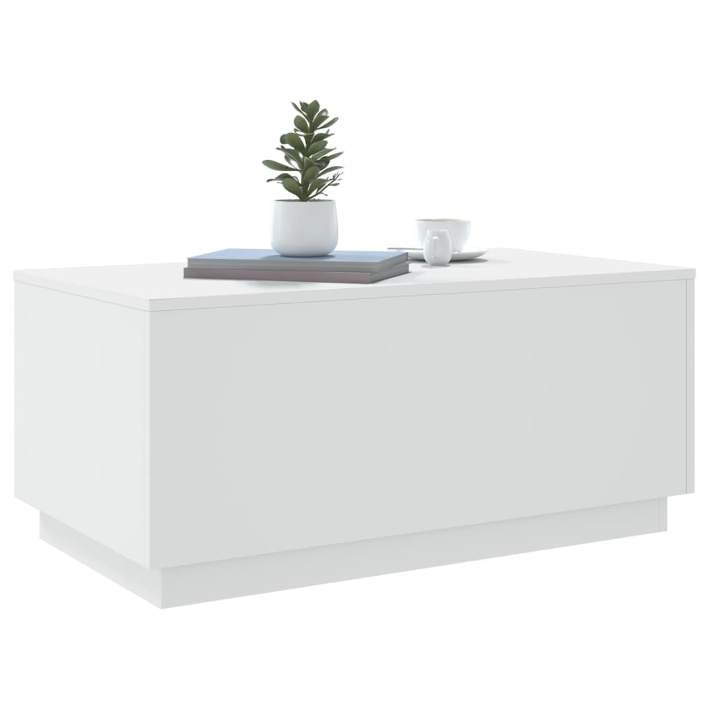 vidaXL Mesa de centro com luzes LED 90x50x40 cm branco